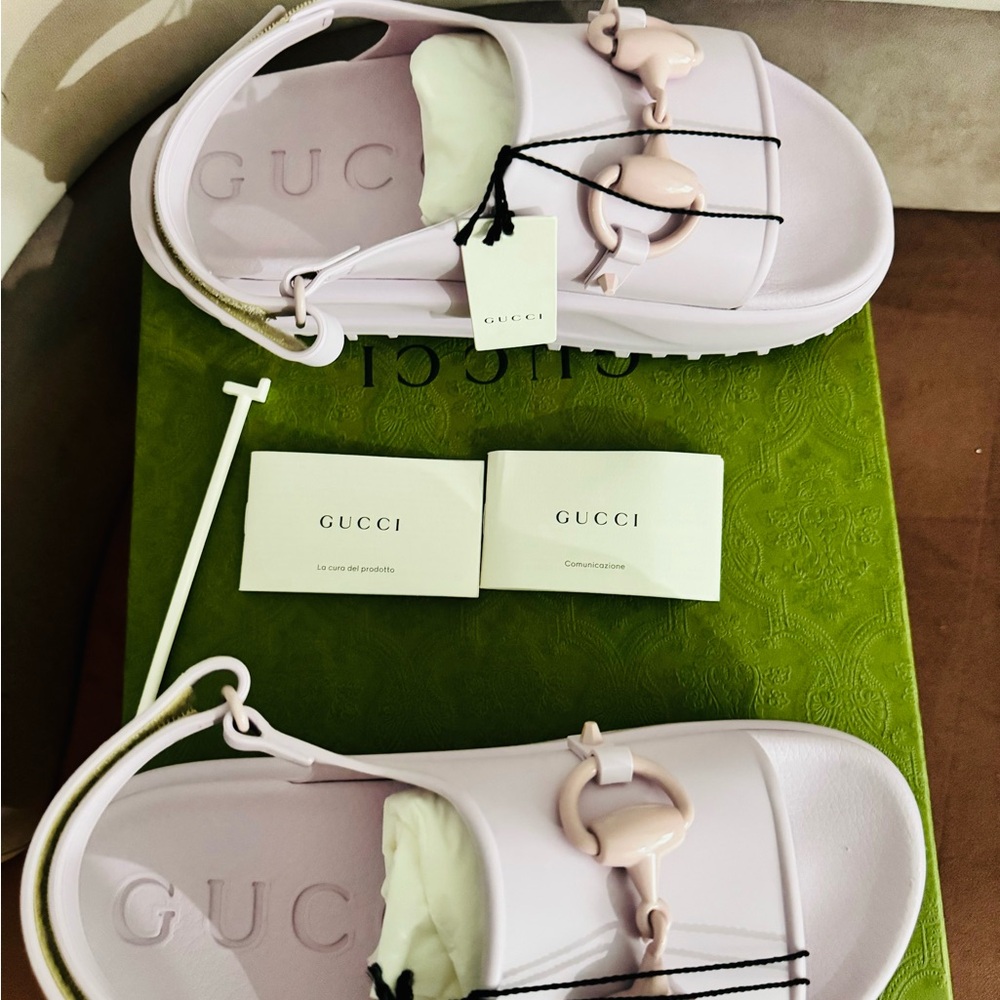 GUCCI HORSEBIT TOUCH STRAPPED PLATFORM SANDALS